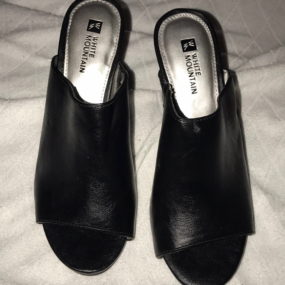 Open toe black heel